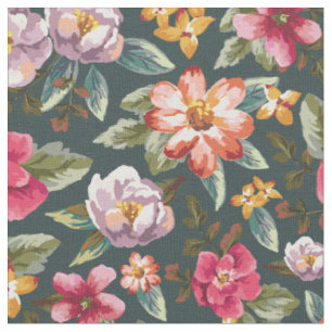 Tissu Schéma floral romantique Fleurs Vintages