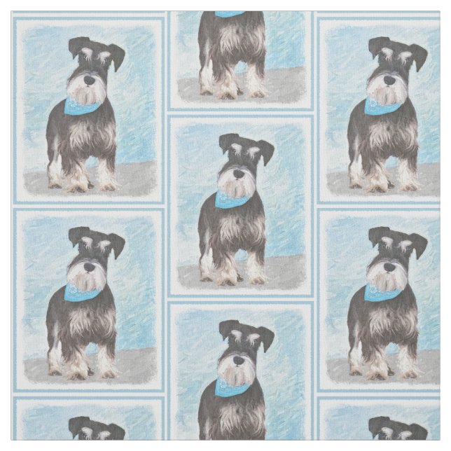 Tissu Schnauzer (Miniature) Peinture - Joli chien origin (Échantillon)