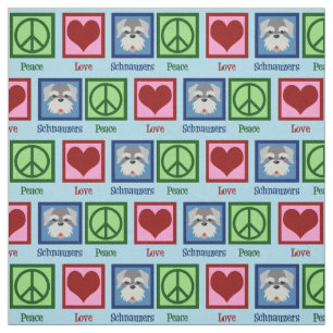 Tissu Schnauzers d'amour de paix