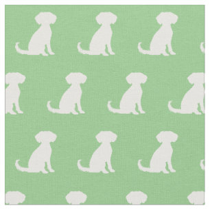 Tissu Schnoodle Chien Silhouette Animal Sage Green