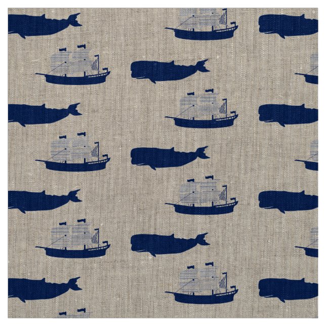 Tissu Schooner et baleine (Échantillon)