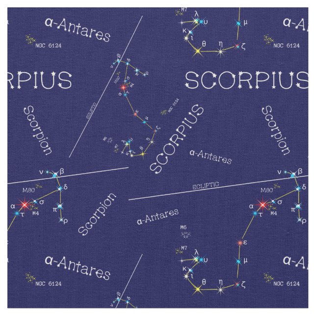 Tissu Scorpie Constellation Zodiaque (Fermer)