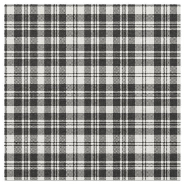 Tissu Scott Black & White Tartan moderne (Fermer)