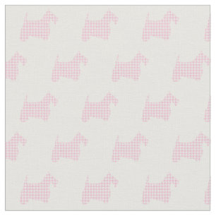 Tissu Scotties roses de pied-de-poule