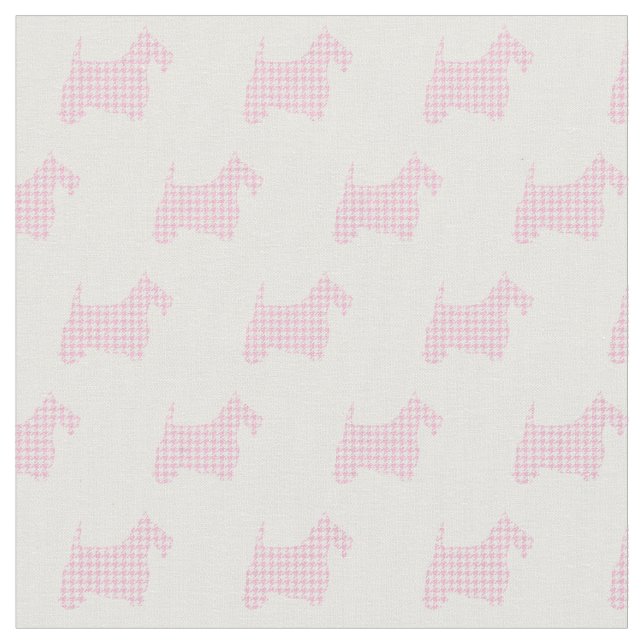 Tissu Scotties roses de pied-de-poule (Fermer)
