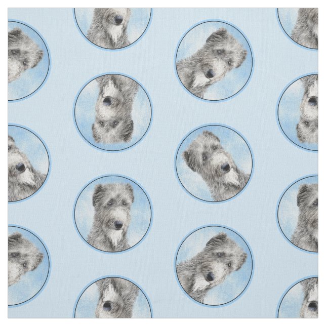 Tissu Scottish Deerhound Peinture Grey Original Chien Ar (Échantillon)
