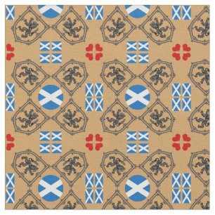 Tissu Scottish Flag & Lion, fashion Hearts/Scotland