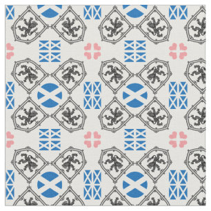 Tissu Scottish Flag & Lion, fashion Hearts/Scotland