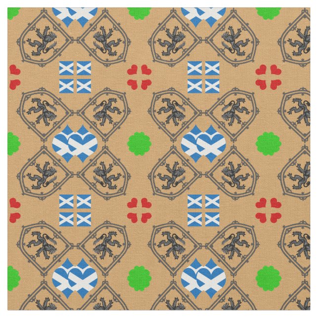 Tissu Scottish Flag & Lion Hearts, mode écossaise GLD (Fermer)