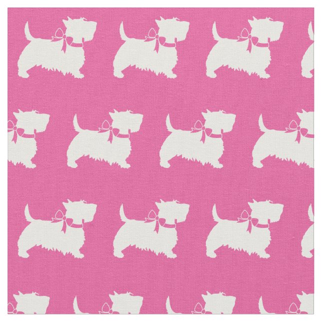 Tissu Scottish Terrier Scottie Dog Scotty rose (Fermer)