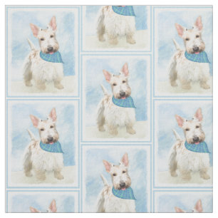 Tissu Scottish Terrier Wheaten Dog Painting Art original
