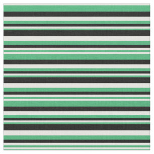 Tissu Sea Green, Mint Cream et Black Motif