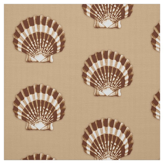 Tissu Sea Shell - marron et beige (Échantillon)