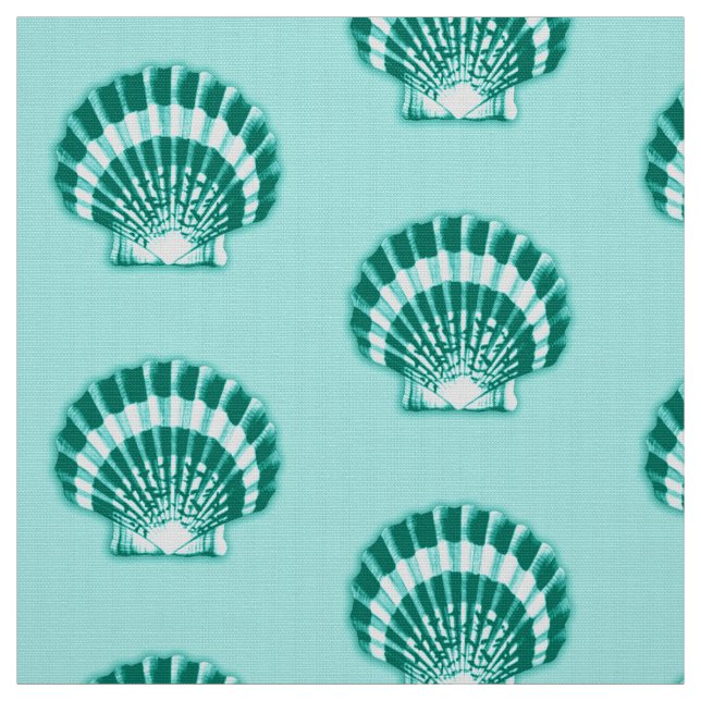 Tissu Sea Shell - Turquoise et Aqua (Échantillon)