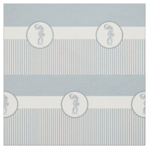 Tissu Seahorse Bleu Classique Nautique Élégant