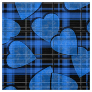 Tissu Seamless Valentines Day marine coeurs à damiers pl