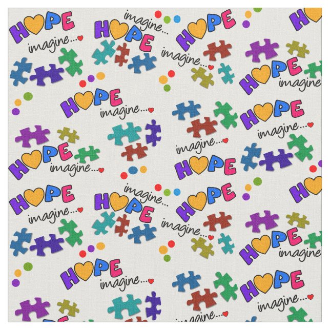 Tissu Sensibilisation sur l'autisme de l'espoir et de l' (Fermer)