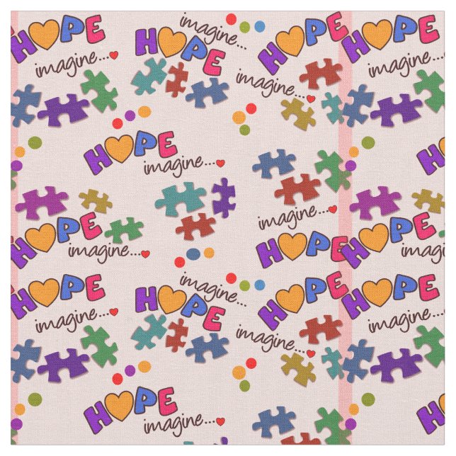 Tissu Sensibilisation sur l'autisme Hope Imagine Pink (Fermer)