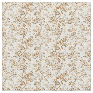 Tissu Sepia Toile avec Roses et Branches