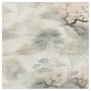 Tissu Serene Tranquillité thème japonais