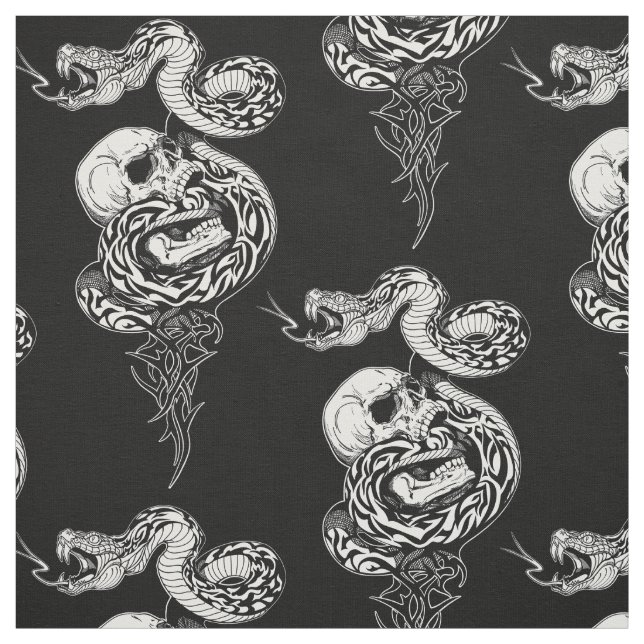 Tissu serpent et crâne humain brisé (Échantillon)
