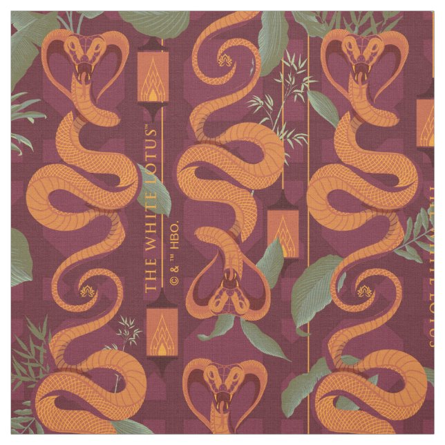 Tissu Serpent Luxe Motif - Le Lotus Blanc (Échantillon)