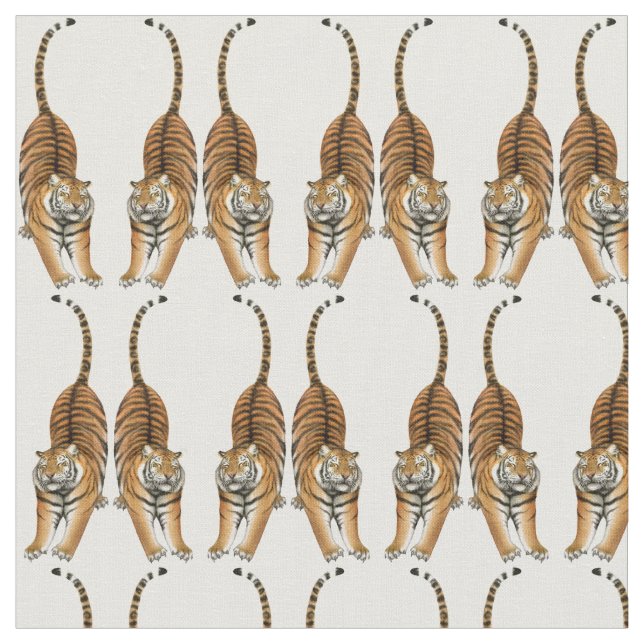 Tissu s'étendant heureux de tigre (Fermer)