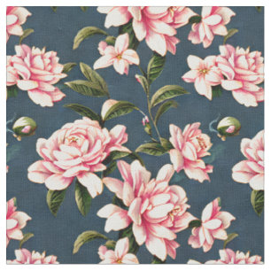 Tissu Shabby Chic - Gardenias roses sur un arrière - pla