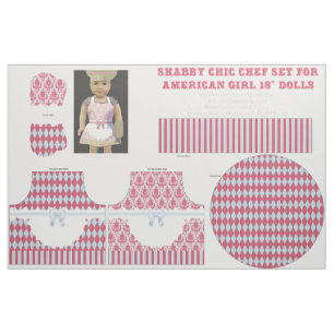 Tissu Shabby Chic Poupée 18" Coupe et coudre Chef Set Ro