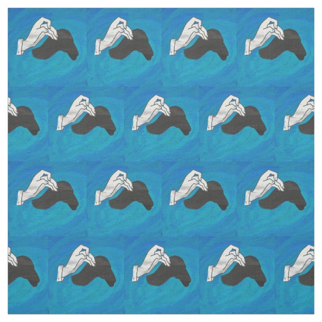 Tissu Shadow Camel on Blue (Échantillon)