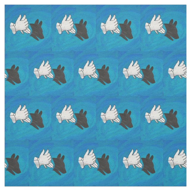 Tissu Shadow Dog on Blue (Échantillon)