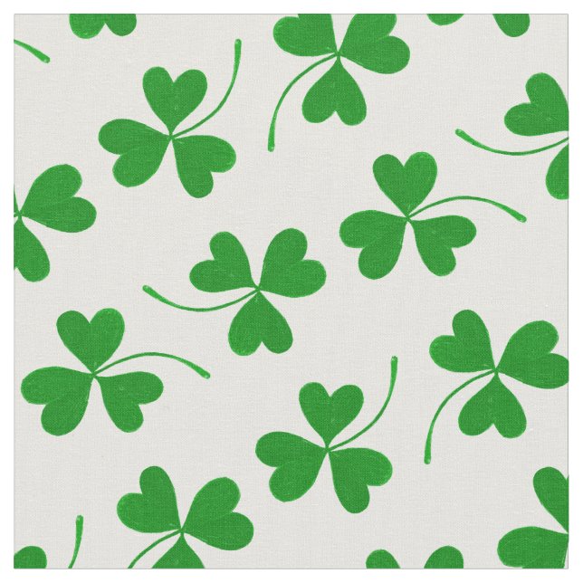 Tissu Shamrock de la Saint Patrick simple Motif - Vert (Fermer)