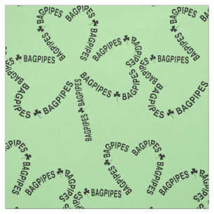 Tissu Shamrock de texte Bagpipes