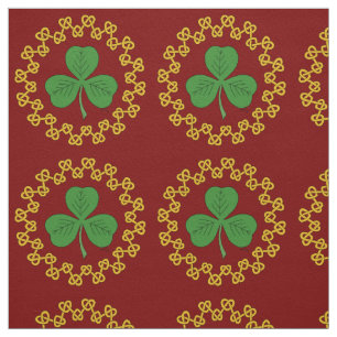 Tissu Shamrock et réseau en rouge