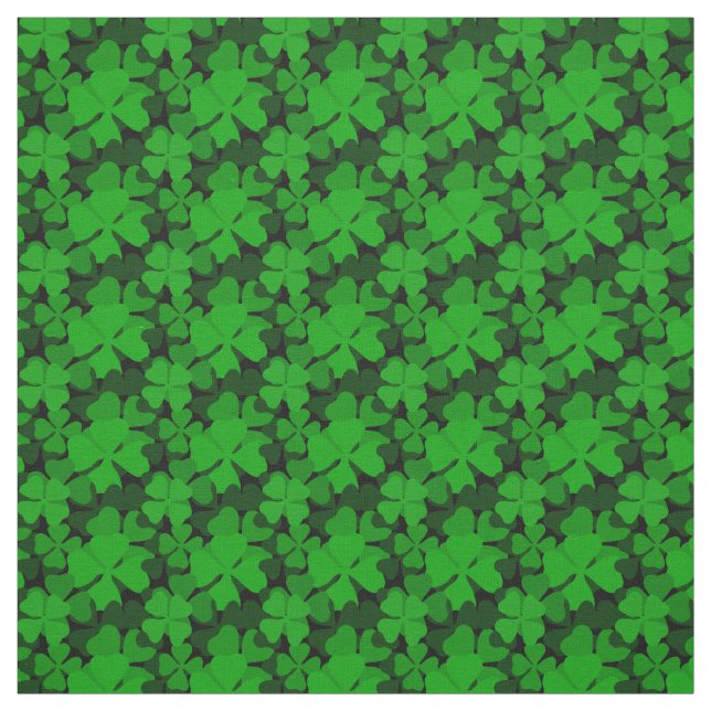 Tissu Shamrock irlandais, 4 feuilles de trèfle, vert irl (Échantillon)