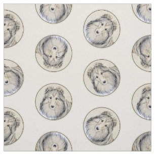 Tissu Shetland Sheepdog Puppy Peinture Sheltie Chien Art