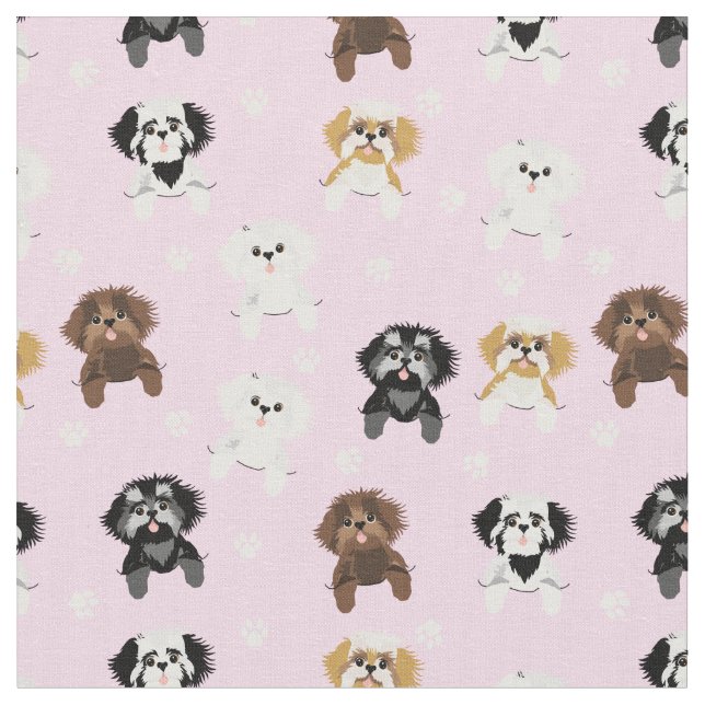 Tissu shih tzu mignon chien de poche rose (Fermer)