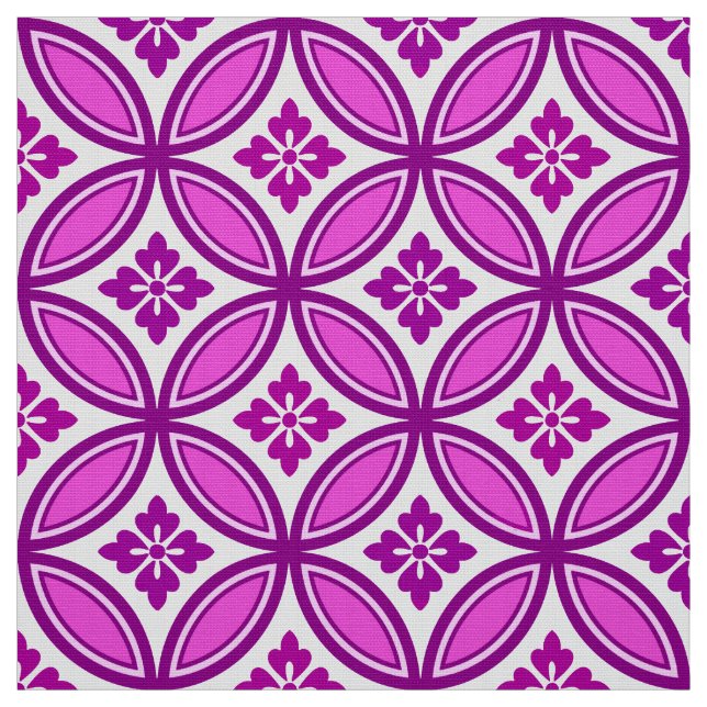 Tissu Shippo avec le motif, l'orchidée et le Deep Purple (Échantillon)