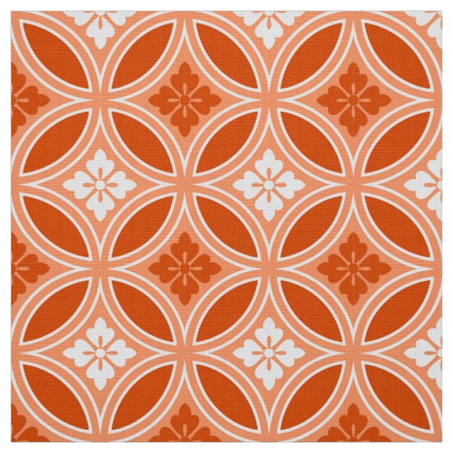 Tissu Shippo avec Motif Fleur, Mandarin Orange (Échantillon)