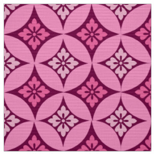 Tissu Shippo avec Motif Fleur, Rose et Bourgogne