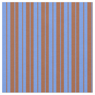 Tissu Sienna & Cornflower Blue Linked/Striped Motif