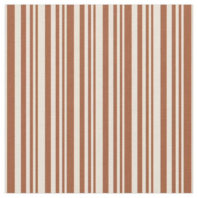 Tissu Sienna et Bisque Striped/Linked Motif (Fermer)