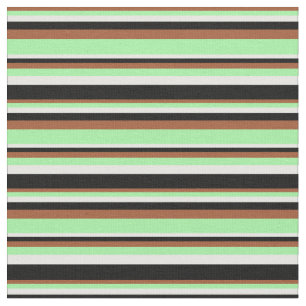 Tissu Sienna, Green, Mint Cream et Black Colour