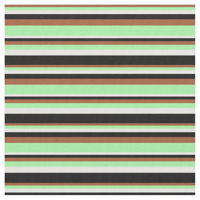 Tissu Sienna, Green, Mint Cream et Black Colour (Fermer)