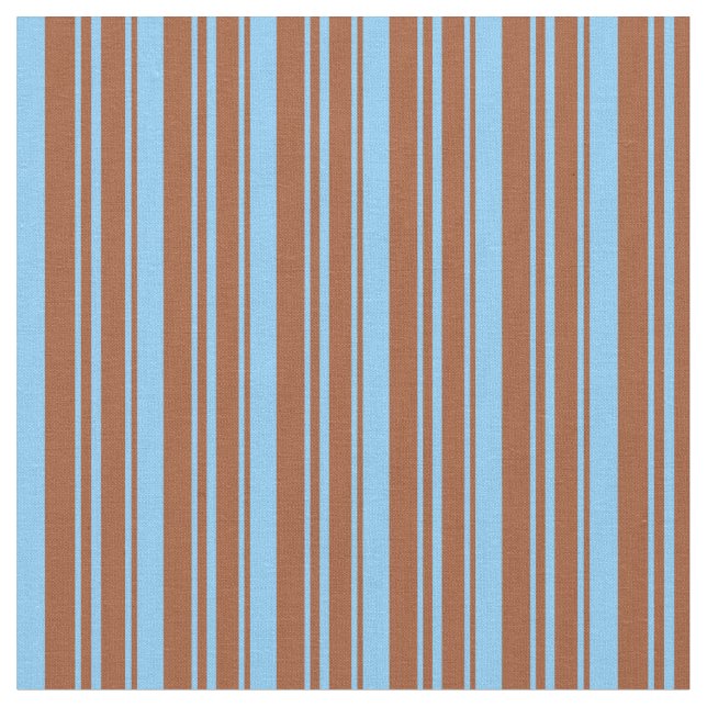 Tissu Sienna & Light Sky Blue Motif rayé/à trait (Fermer)