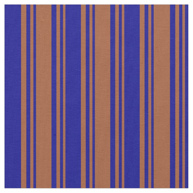 Tissu Sienne et bandes bleu foncé (Fermer)