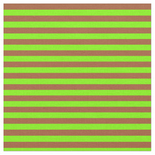 Tissu Sienne et bandes de couleur verte