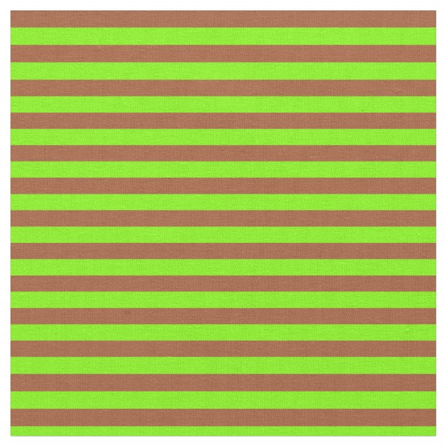 Tissu Sienne et bandes de couleur verte (Fermer)