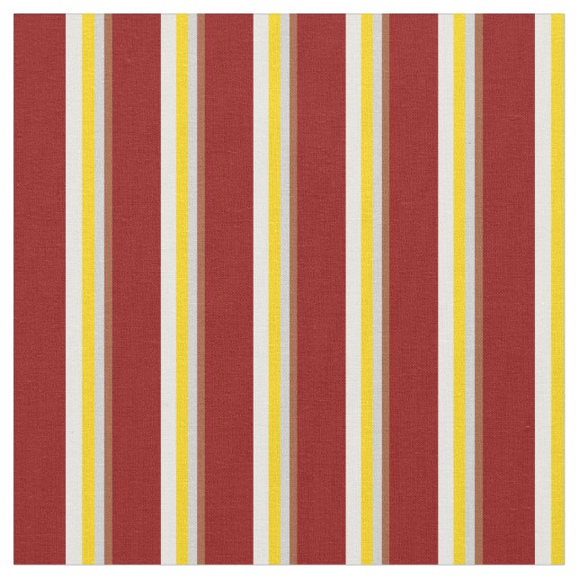 Tissu Sienne, gris clair, jaune, blanc & rouge foncé (Fermer)