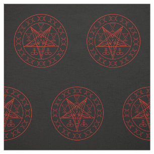 Tissu Sigil de lune triple de Baphomet et sigil de
